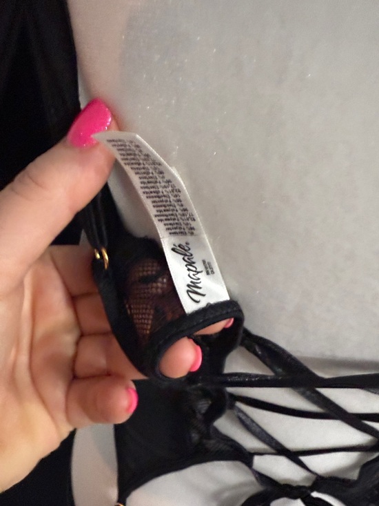 NWT Mapale Sheer Black Lace Underwire Corset with Garter Straps - Picture 6 of 6